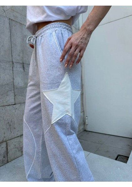 Y2K Yıldız Patch Örme Eşofman Altı/pantolon
