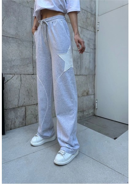 Y2K Yıldız Patch Örme Eşofman Altı/pantolon