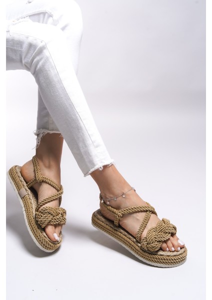 Kadın Jessinalyn Sandalet 0012104 Keten Malzemeden Şık ve Rahat Tasarım fiyatları