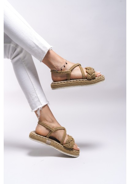 Kadın Jessinalyn Sandalet 0012104 Keten Malzemeden Şık ve Rahat Tasarım indirimleri