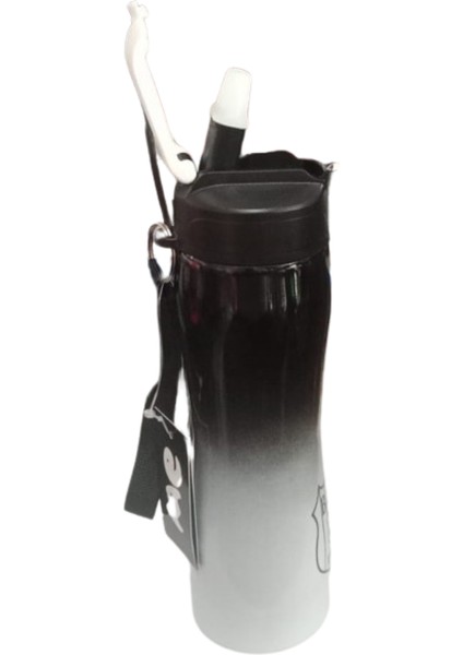Me 24364 Beşiktaş Degrade Paslanmaz Çelik Lisanslı 500 ml Pipetli Matara ( Çelik No :304)