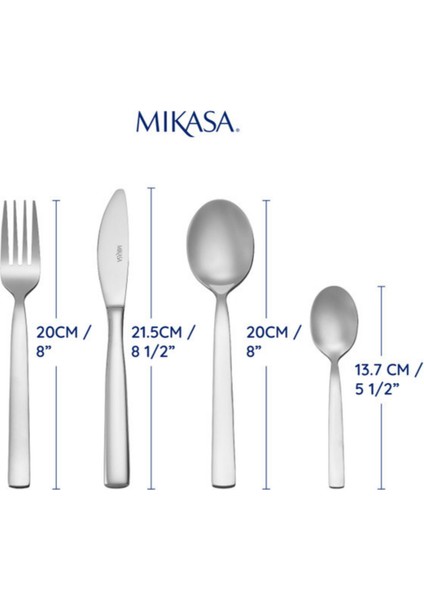 MKCUTBEAU16PC Beaumont Paslanmaz Çelik 16 Parça Çatal Kaşık Bıçak Takımı