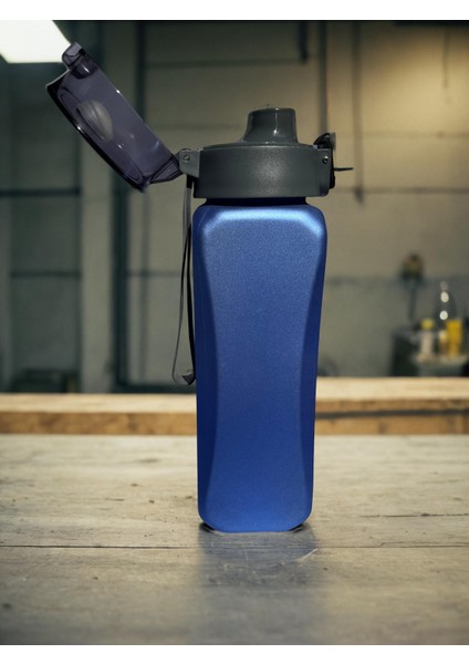 800ML Kare Sim Detaylı Motivasyon Su Matarası