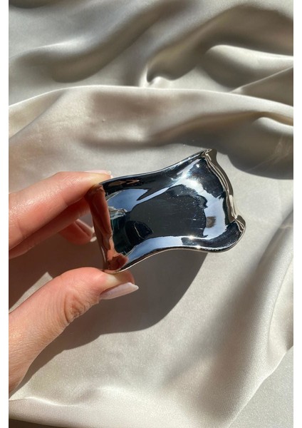 Asimetrik Kalın Kelepçe Bileklik Silver fırsatları