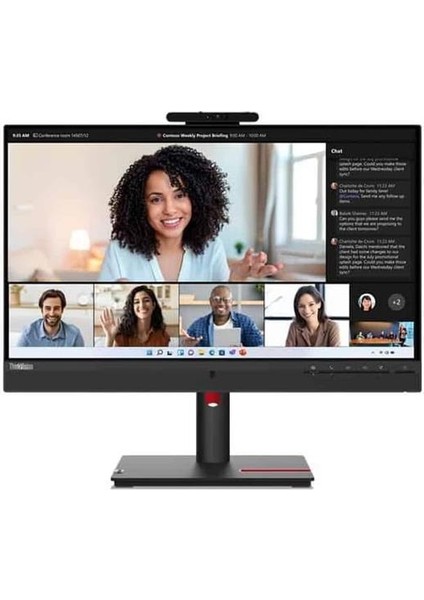 Thinkvision T24MV-30, 23.8" Fhd IPS Monitör, Pivot, Yükseklik Ayarlı Ayak, USB Type-C, Rj-45 Ethernet Hub, 63D7UAT3TK, Webcam Speaker