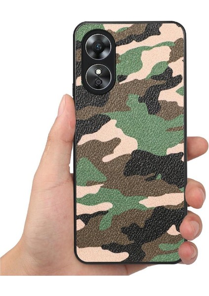 Oppo A17 Hafif Anti Damla Camo Tasarım Kablosuz Şarj Için Kılıf (Yurt Dışından)