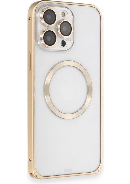 Apple iPhone 14 Pro Kılıf Metal Bumper Magneticsafe Kapak