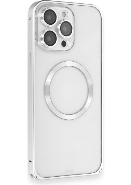 Apple iPhone 14 Pro Kılıf Metal Bumper Magneticsafe Kapak