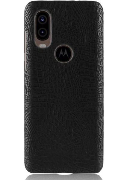 Motorola One Vision Klasik Timsah Moda Için Şık Klasik Kılıf (Yurt Dışından)