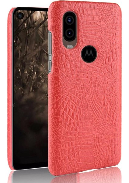 Motorola One Vision Klasik Timsah Moda Için Şık Klasik Kılıf (Yurt Dışından)