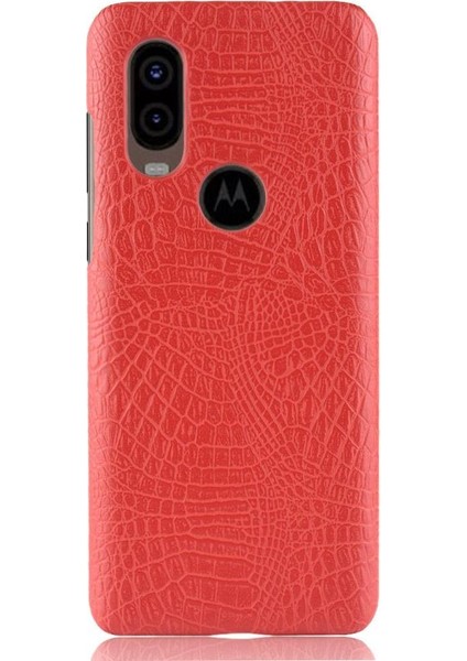 Motorola One Vision Klasik Timsah Moda Için Şık Klasik Kılıf (Yurt Dışından)