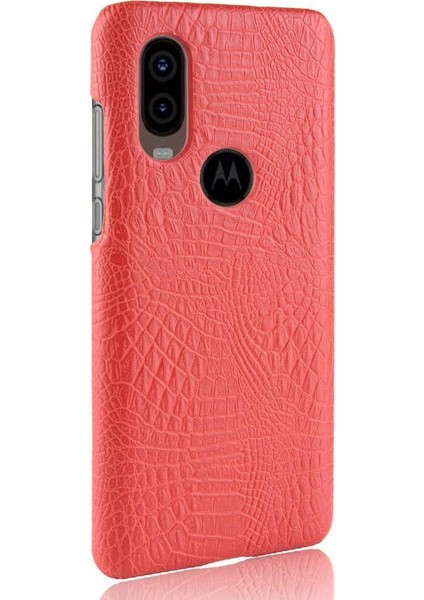 Motorola One Vision Klasik Timsah Moda Için Şık Klasik Kılıf (Yurt Dışından)