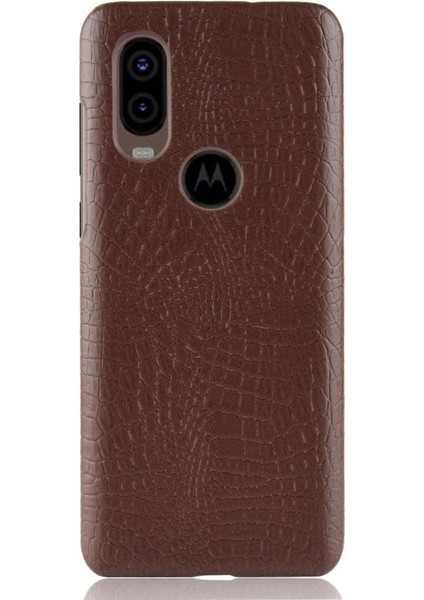 Motorola One Vision Klasik Timsah Moda Için Şık Klasik Kılıf (Yurt Dışından)