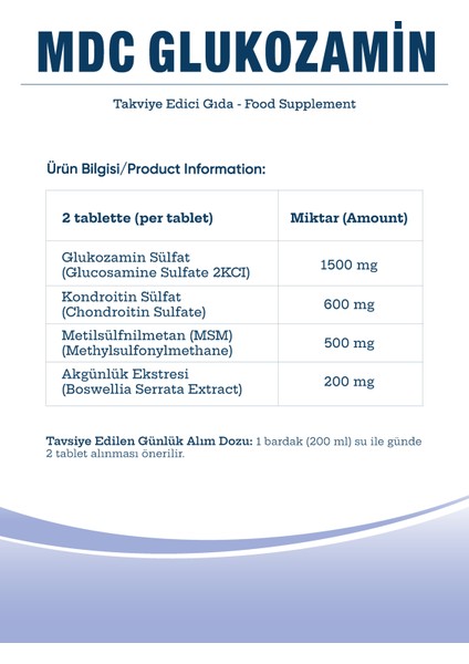 Glukozamin Tablet ve Pemovo Plus Avantajlı Paket