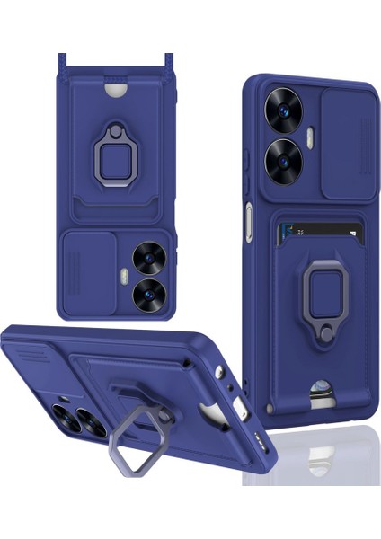 Realme C55 Kılıf Zuma Kartvizitli Yüzüklü Silikon