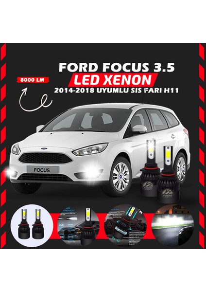 Ford Focus 3.5 2014-2018 Sis Farı Uyumlu Şimşek Etkili Led Xenon Light Series H11