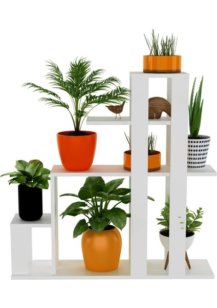 Ahşap Saksılık Çiçeklik, Saksı Standı, Balkon Saksılık, Beyaz Saksılık Çiçeklik, Sağlam Saksılık Mdf