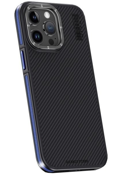 Apple iPhone 15 Pro Kılıf Aramid 600D Kevlar Karbon Fiber Magsafe Kapak