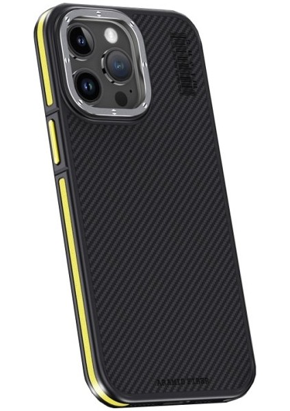 Apple iPhone 15 Pro Kılıf Aramid 600D Kevlar Karbon Fiber Magsafe Kapak