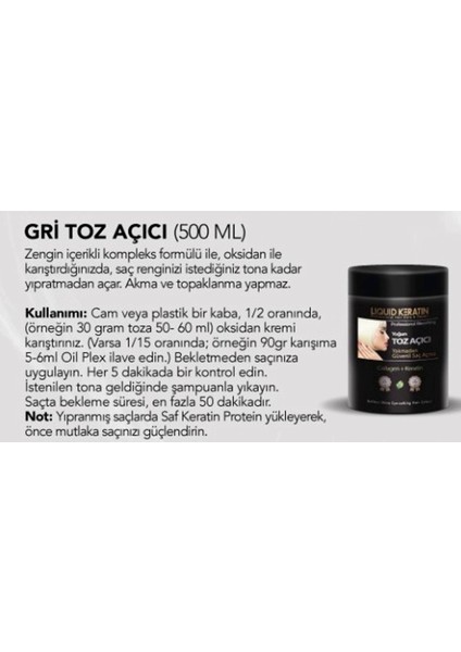 Liquid Keratin Yoğun Toz Açıcı ( Yakmadan Saç Açma)