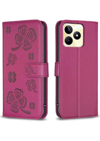 Realme C53 Kart Yuvaları Tutucu Kickstand Pu Deri Cüzdan Için Flip Case (Yurt Dışından)