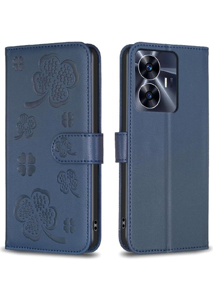 Realme C35 Cüzdan Yonca Çiçek Kart Yuvaları Tutucu Kickstand Için Flip Case (Yurt Dışından)