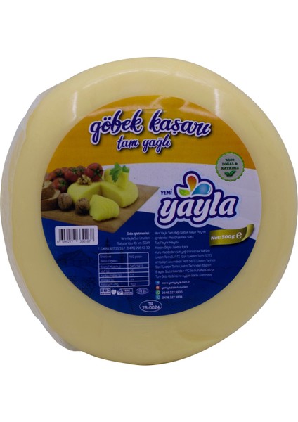 Tam Yağlı Göbek Kaşar Peyniri 500 gr