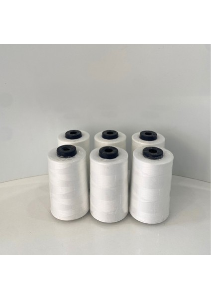 Dikiş Iplik 6'lıSet Dikiş Ipliği 120 No Polyester beyaz