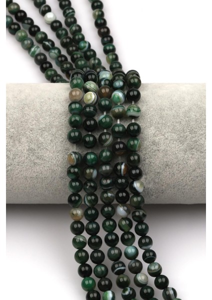 Madagaskar Akik Doğal Taş Dizi 6 mm Küre Kesim