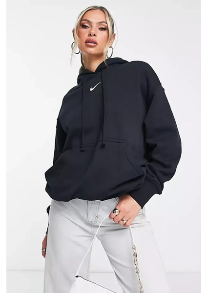 Sportswear Phoenix Fleece Oversize Kesim Kadın Siyah Sweatshrit indirimleri