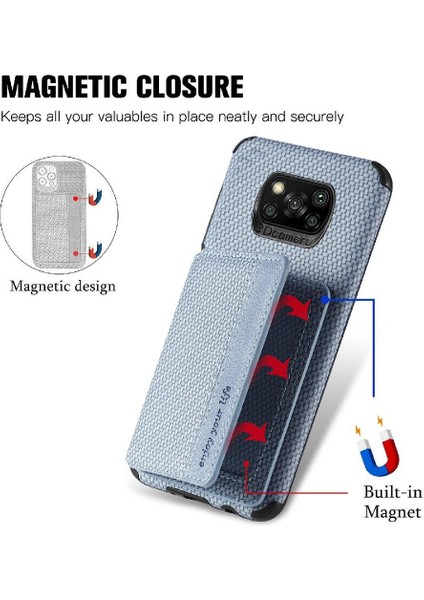 Xiaomi Poco X3 Pro Manyetik Kart Tutucu Rfıd Engelleme Için Kılıf Komple (Yurt Dışından) modelleri
