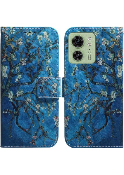 Motorola Kenar 40 Manyetik Kapatma Boyalı Cüzdan Kart Yuvaları Için Flip Case (Yurt Dışından)