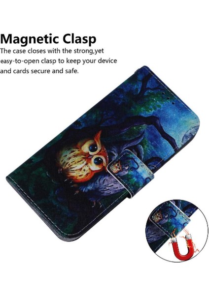 IPhone 15 Pro Cüzdan Boyalı Pu Deri Kart Yuvaları Için Flip Case (Yurt Dışından)
