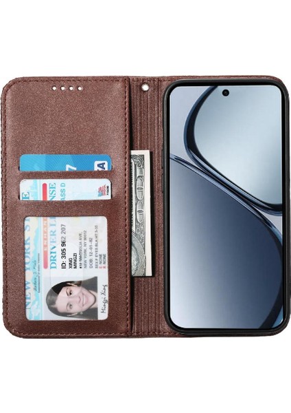 Realme C65 Eşkenar Dörtgen Şekli Günlük Kullanım Için Flip Case El Kayışı Standı Cüzdan (Yurt Dışından) indirimleri