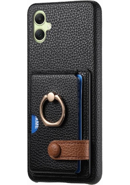 Samsung Galaxy A05 Premium Dokulu Deri Yüzük Standı Kart Yuvaları Için Kılıf (Yurt Dışından) fiyatları