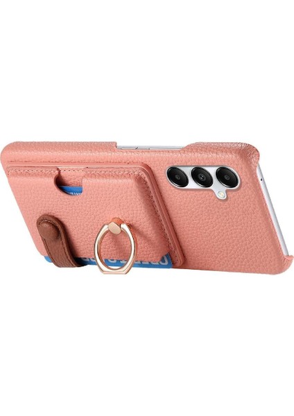 Samsung Galaxy A05S Premium Dokulu Deri Yüzük Standı Kart Yuvaları (Yurt Dışından) modelleri