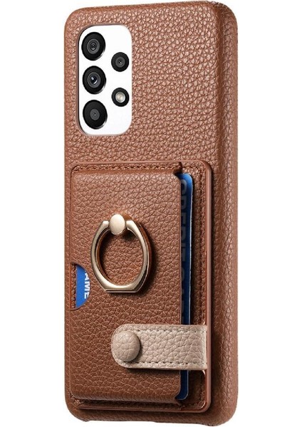 Samsung Galaxy A23 Kart Yuvaları Halka Standı Premium Dokulu Deri (Yurt Dışından) indirimleri