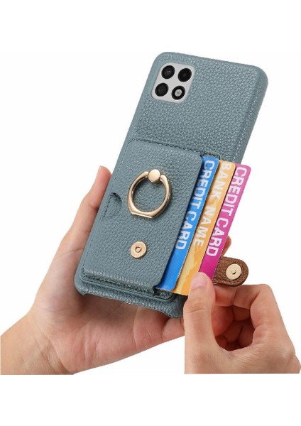 Samsung Galaxy A22 5g Kart Yuvaları Premium Dokulu Deri Yüzük (Yurt Dışından) fırsatları