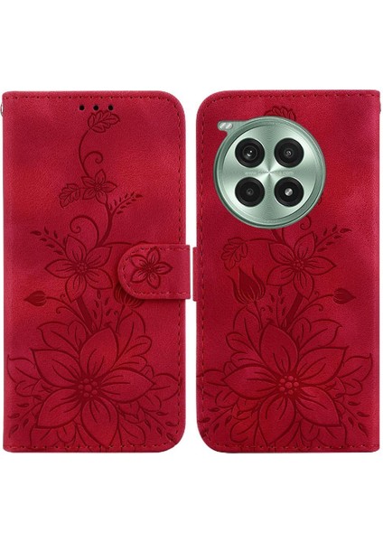 Oneplus Ace 3 Pro Için Flip Case Cüzdan Manyetik Kabartmalı Zambak Kickstand (Yurt Dışından)