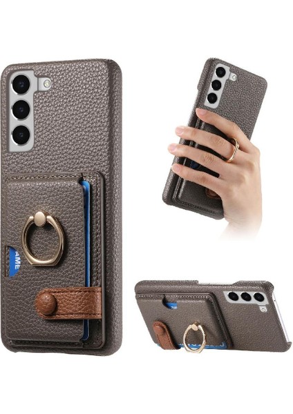 Samsung Galaxy S22 Artı Kart Yuvaları Premium Dokulu Deri Yüzük (Yurt Dışından)
