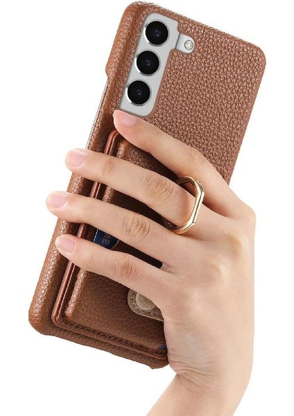 Samsung Galaxy S22 Artı Kart Yuvaları Premium Dokulu Deri Yüzük (Yurt Dışından) modelleri