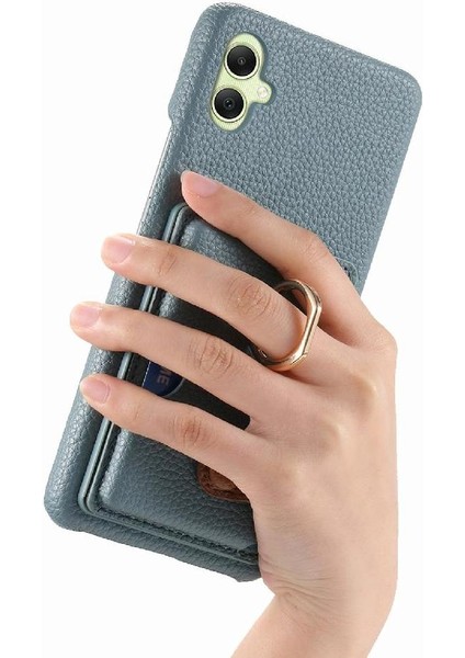 Samsung Galaxy A05 Premium Dokulu Deri Yüzük Standı Kart Yuvaları Için Kılıf (Yurt Dışından) fiyatları