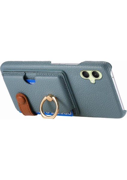 Samsung Galaxy A05 Premium Dokulu Deri Yüzük Standı Kart Yuvaları Için Kılıf (Yurt Dışından) modelleri