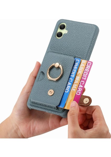 Samsung Galaxy A05 Premium Dokulu Deri Yüzük Standı Kart Yuvaları Için Kılıf (Yurt Dışından) indirimleri