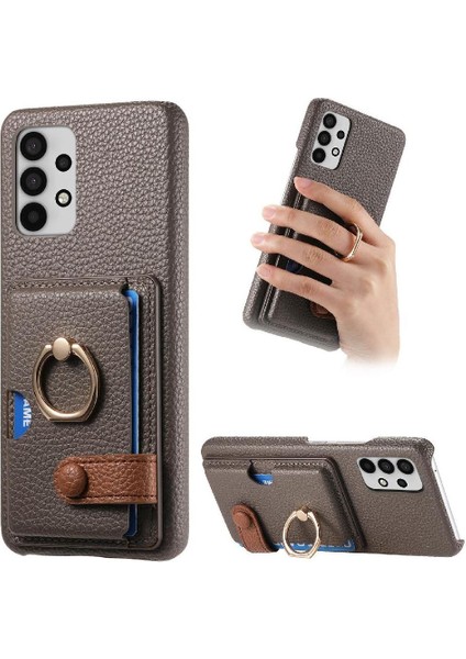 Samsung Galaxy A32 4g Kart Yuvaları Için Kılıf Premium Dokulu Deri Yüzük (Yurt Dışından)