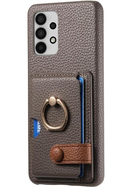 Samsung Galaxy A32 4g Kart Yuvaları Için Kılıf Premium Dokulu Deri Yüzük (Yurt Dışından)