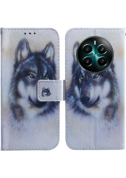 Realme 12 Artı Boyalı Pu Deri Kart Yuvaları Cüzdan Için Flip Case (Yurt Dışından)