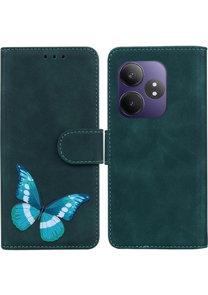 Realme Gt 6 Için Flip Case Kelebek Renk Baskılı Cüzdan Flip Folio Kapak (Yurt Dışından)