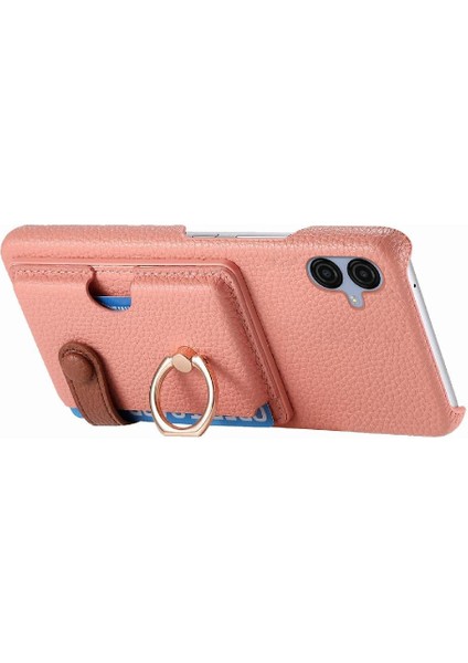 Samsung Galaxy A04E Premium Dokulu Deri Yüzük Standı Kart Yuvaları (Yurt Dışından) fiyatları