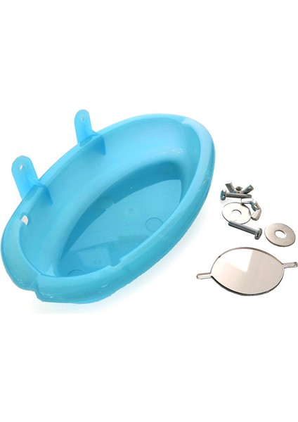 Mavi Çift Ayna Stili Kuş Kafesi Su Banyo Küveti Papağan Asılı Plastik Banyo Küveti Papağan Duş Malzemeleri Ayna ile Kuş Temizlik Aksesuarları (Yurt Dışından) indirimleri
